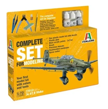 Стартовий набір з клеєм, фарбами та інструментами 1:72 літак Junker Ju-87B Stuka Italeri 72010