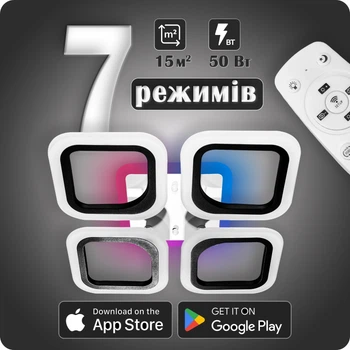 Люстра светодиодная 517 Dlight 3color с пультом 50Вт Черный (01607)