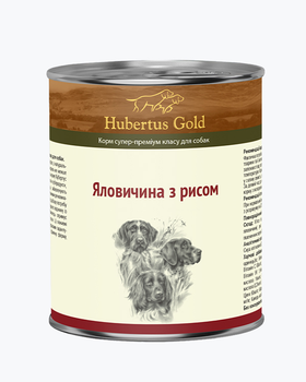 Вологий корм для собак Hubertus Gold яловичина з рисом повнораціонний 800 г.