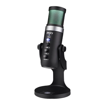 Мікрофон провідний настільний Jmary MC-PW9 Microphone Voice Recording Tool RGB Black