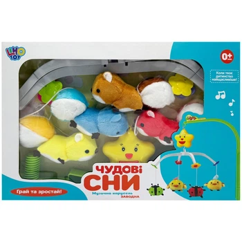 Мобиль музыкальный на кроватку Прекрасные сны с заводным механизмом RL D089-90-4