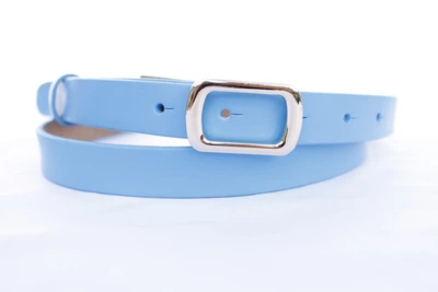 Женский узкий кожаный ремень синий rt73