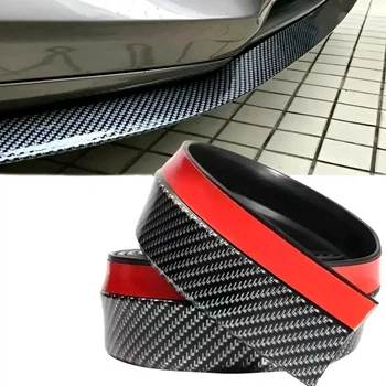 Молдинг на передний бампер 250х6 см резиновая губа SAMURAI CARBON для защиты и улучшения аэродинамики