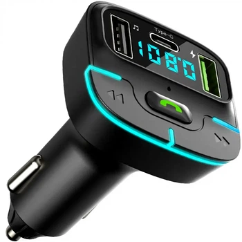 Автомобильный FM модулятор с дисплеем, Bluetooth, 2хUSB GZ03
