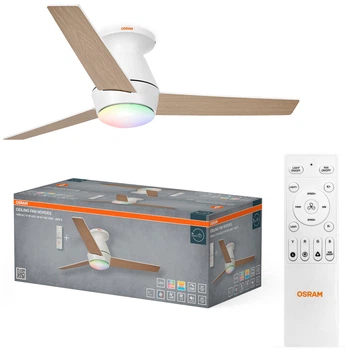Люстра-вентилятор OSRAM CEILING FAN NORDES 38W 1130Lm RGB 3000K-6000K DIM c пультом ДУ (4058075857711)