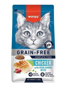 Сухой беззерновой корм Wanpy Adult Cat Grain Free Chicken для кошек с курицей 1.5 кг