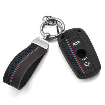 Силиконовый чехол с брелком для ключей бмв bmw E60 E61 E70 E81 E87 E90 E91 E92