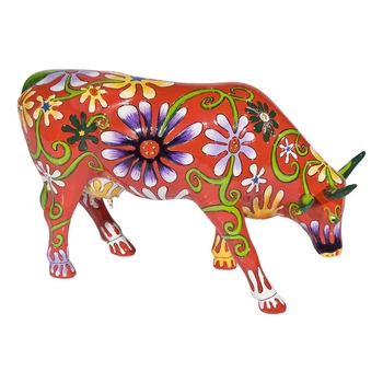 Статуетка корова Flower Cow колекційна (Size L) полістоун HDSYR_6480