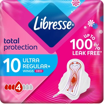 Прокладки гигиенические Libresse Ultra Normal soft deo 4 капли 10 шт (7322540337938)