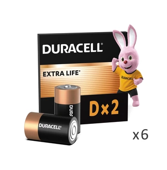 Набор Щелочные батарейки Duracell D (LR20) MN1300 2 шт (5000394076730) 6 упаковок