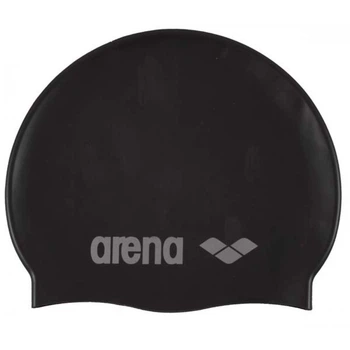 Шапка для плавання Arena CLASSIC SILICONE чорна з силікону для дітей щільна посадка для басейну