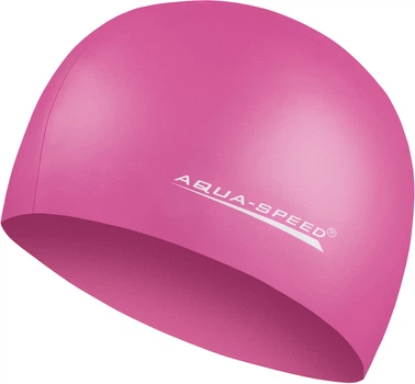 Шапка для плавания Aqua Speed темно-розовый силикон унисекс для бассейна защита от воды
