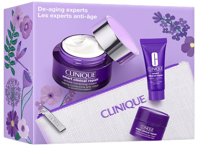 Zestaw Clinique De-Aging Experts Smart Clinical Repair krem do twarzy 50 ml + serum do twarzy 10 ml + krem pod oczy 5 ml + kosmetyczka (192333292891)