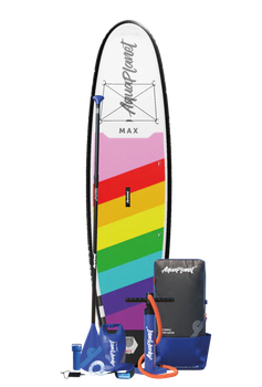 SUP-доска надувная Aquaplanet Max Rainbow 10'6" (320х78х15 см) с веслом и аксессуарами