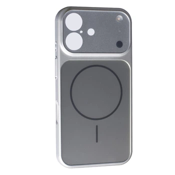 Чехол силиконовый магнитный с Магсейф для iPhone 16 Silicone IPHONE 17 STYLE with MagSafe Silver