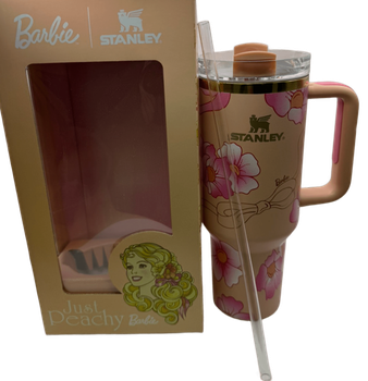 Термос термокружка Stanley Quencher H2.0 Tumbler из нержавеющей стали Peach Flower Barbie 1,18 л KT7001984