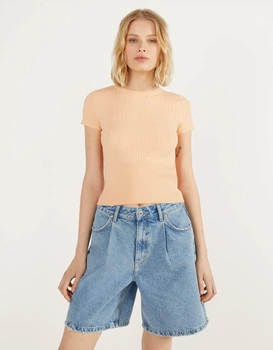 Топ Bershka персиковий ITGOF807 S