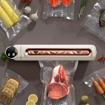 Вакуумный упаковщик LC-802 Vacuum Sealer, кухонный аппарат для вакуумной упаковки продуктов, вакууматор для хранения еды