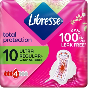Прокладки гигиенические Libresse Ultra Natural 4 капли 10 шт (7322540344059)