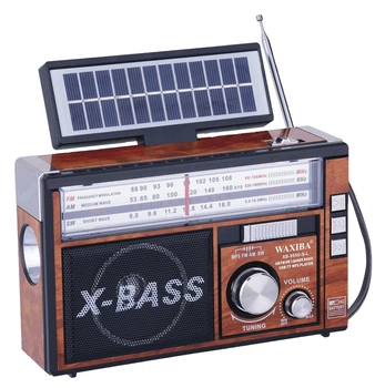 Радіоприймач на акумуляторі (портативна колонка) X-BASS з USB та сонячною панеллю (XB-995USL)