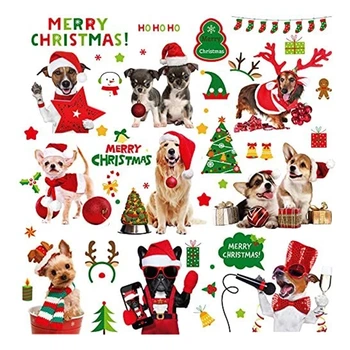 Інтер'єрна наклейка NG Merry Christmas Dogs JD2311 набір з 9 аркушів формату А4
