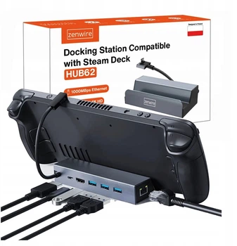 Stacja dokująca Zenwire HUB62 Steam Deck DOCK ROG ALLY DEX 6w1 HUB USB-C HDMI 4K Ethernet (5904507521400)