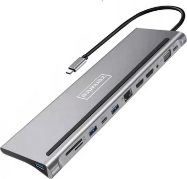 Stacja dokująca Zenwire BYL-2211 USB-C 12in1 Silver (5904507520946)