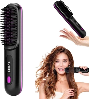 Бездротова щітка-випрямляч Numoya GoBrush PRO, USB, 3 температури, керамічна