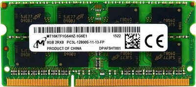 Оперативна пам'ять Micron SODIMM DDR3L-1600 8192MB PC3L-12800 (MT16KTF1G64HZ-1G6E1)