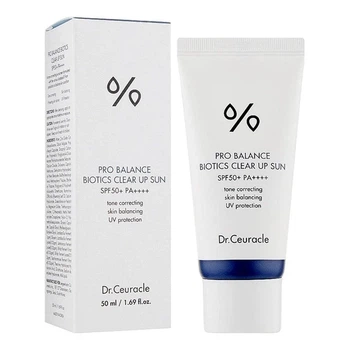 Солнцезащитный осветляющий крем с пробиотиками Dr.Ceuracle Pro Balance Biotics Clear Up Sun SPF 50+