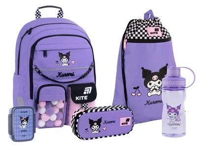 Шкільний набір 5 в 1 Kite Education Kuromi SET_HK26-584M (рюкзак, пенал, сумка, пляшка, ланчбокс)