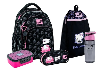 Шкільний набір 5 в 1 Kite Education Hello Kitty SET_HK26-763M (рюкзак, пенал, сумка, ланчбокс, пляшечка)