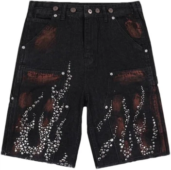 Шорти Джинсові Baggy HELLSTAR Denim Logo Black Glitter XL