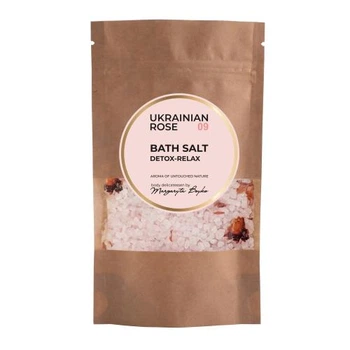Морська сіль для ванни Ukrainian Rose Bath Salt Detox-Relax для розслаблення та детоксу тіла 200 мл