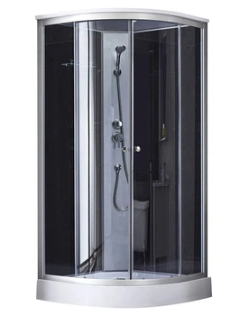 Душевой бокс Lidz Tani SB100x100.SAT.LOW.GR, низкий, стекло тонированное 4 мм + стенки (LTSB100100SATLOWGR)