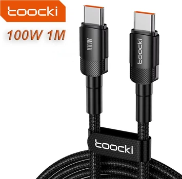 Кабель Type-c - Type-c 100W 1М Toocki PD3.0 QC4.0 FCP AFC Чорний TXCTT 1-HY01