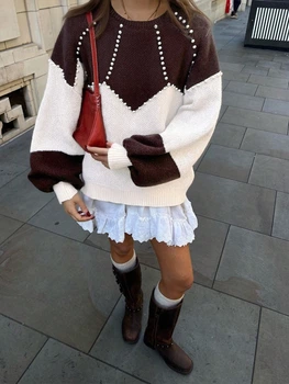 В'язаний светр Shein sz25092322524673575 S комбінований (100010013)