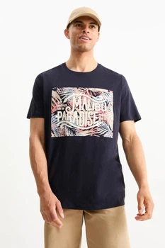 Футболка из хлопка C&A 2219979c62 XL темно-синяя (100010572)