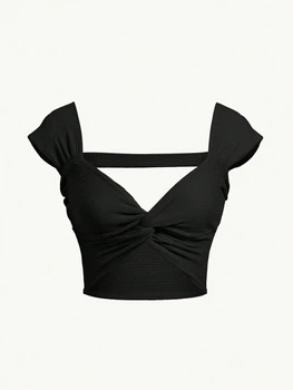 Топ Shein sw2112210551316676 M черный (100010007)