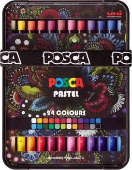 Zestaw pasteli woskowych Uni Posca 24 kolory (4902778239032)