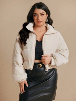 Стеганная куртка Shein sz2407151522533134 1XL бежевая (100009838)