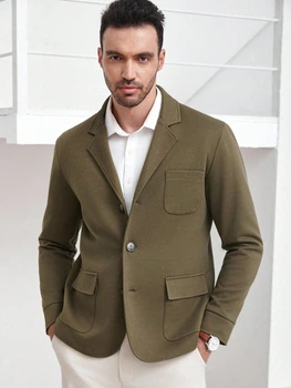 Піджак Shein sm25090169722523297 XL хакі (100010103)