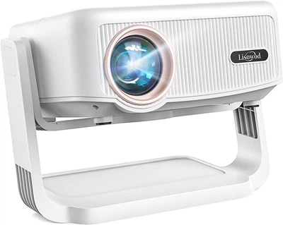 Проектор портативный Lisowod 1080P с WiFi 6, Bluetooth 5.2 и поворотной подставкой 360°