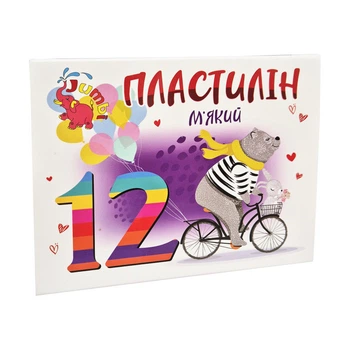 Дитячий мякий пластилін КТ 230604 12 кольорів