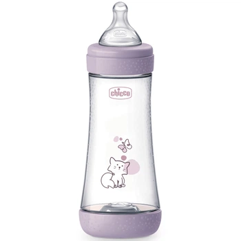 Пляшечка пластик Chicco PERFECT 5 Kitten, 300 мл, соска силікон, 4 м+