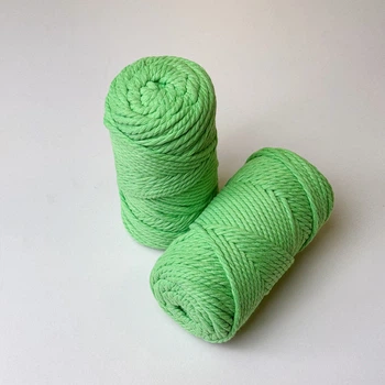 Шнур кручений YarnArt macrame rope 3мм яскраво-зелений 250г (№802)