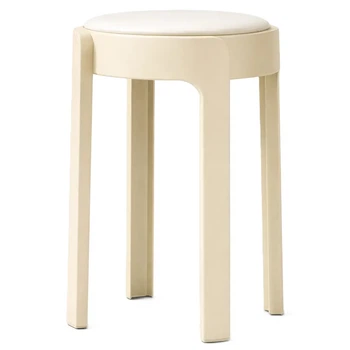 Табурет пластиковий RIAS NA78 з м'яким сидінням для дому 47x33 см Cream-White (3_08190)