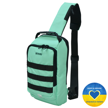 Рюкзак через плечо (слинг) Derby 012602 Sling Green - женский городской однолямочный рюкзак, Oxford 600D TPU бирюзовый