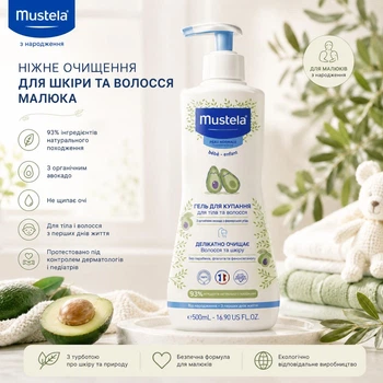 Детский шампунь-гель Mustela Gel Lavant Doux с авокадо 500 мл 1 шт