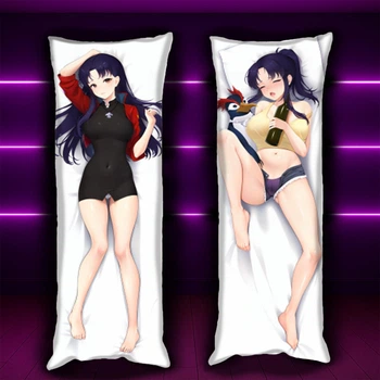 Дакимакура 150х50 см Мисато Кацураги Евангелион Misato Katsuragi Neon Genesis Evangelion Подушка с наволочкой двусторонняя